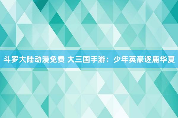 斗罗大陆动漫免费 大三国手游：少年英豪逐鹿华夏
