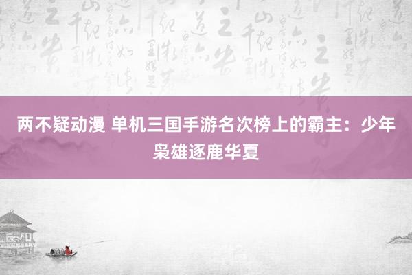 两不疑动漫 单机三国手游名次榜上的霸主：少年枭雄逐鹿华夏