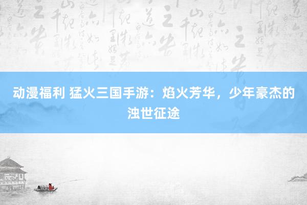 动漫福利 猛火三国手游：焰火芳华，少年豪杰的浊世征途
