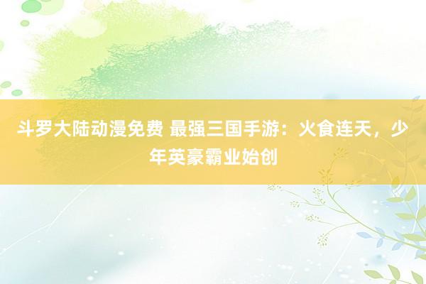 斗罗大陆动漫免费 最强三国手游：火食连天，少年英豪霸业始创