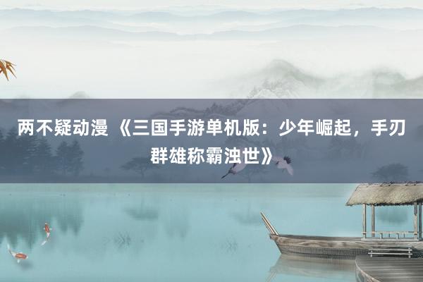 两不疑动漫 《三国手游单机版：少年崛起，手刃群雄称霸浊世》