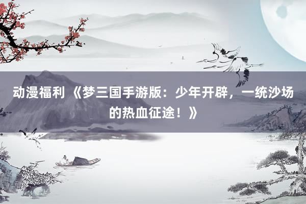 动漫福利 《梦三国手游版：少年开辟，一统沙场的热血征途！》
