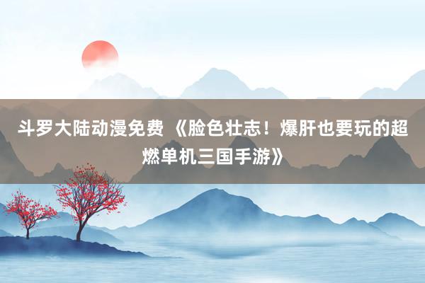 斗罗大陆动漫免费 《脸色壮志！爆肝也要玩的超燃单机三国手游》