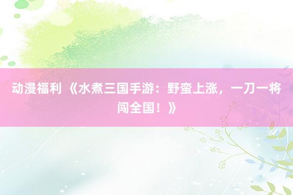 动漫福利 《水煮三国手游：野蛮上涨，一刀一将闯全国！》